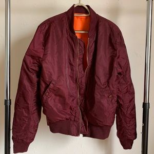 ESNTLS MENS BURGUNDY BONBER JACKET (DISCONTINUED)